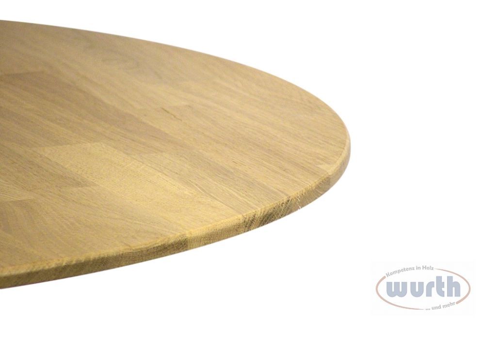 Tischplatte Holz Eiche massiv KGZ, rund